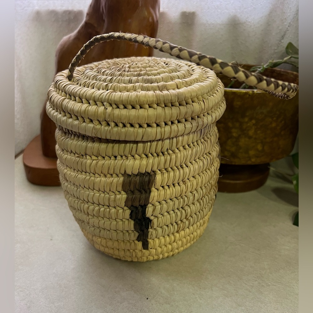 Handwoven Basket with Lid